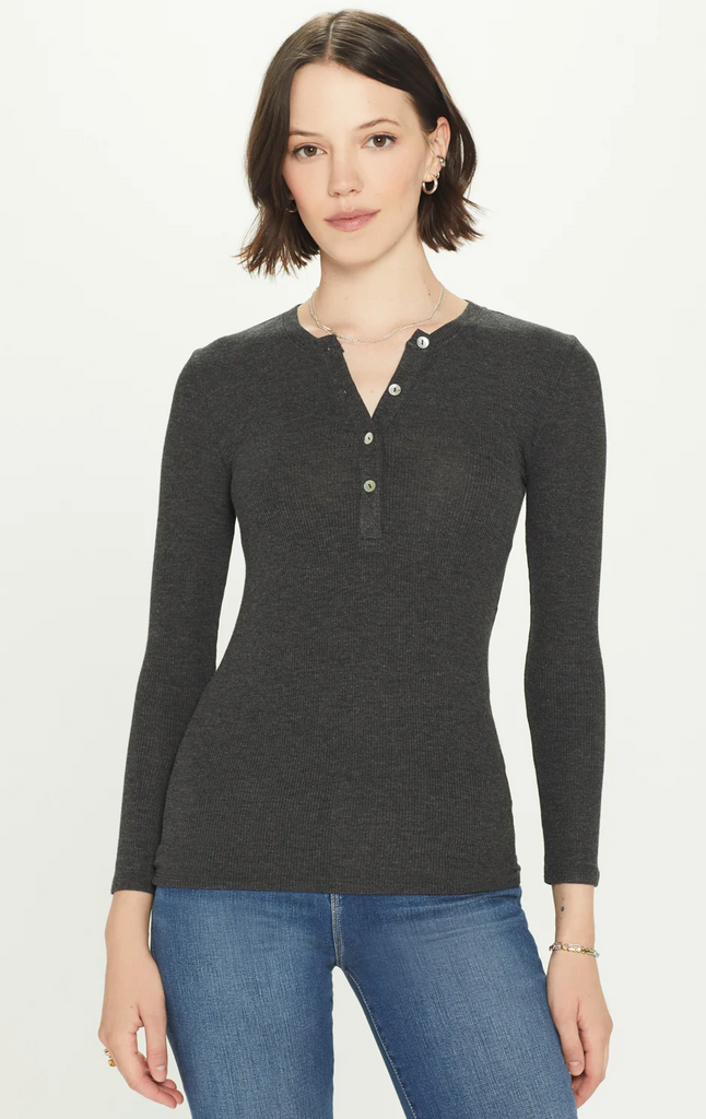 17105 Ribbed Henley Top - T. Georgiano's