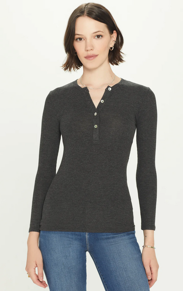 17105 Ribbed Henley Top - T. Georgiano's