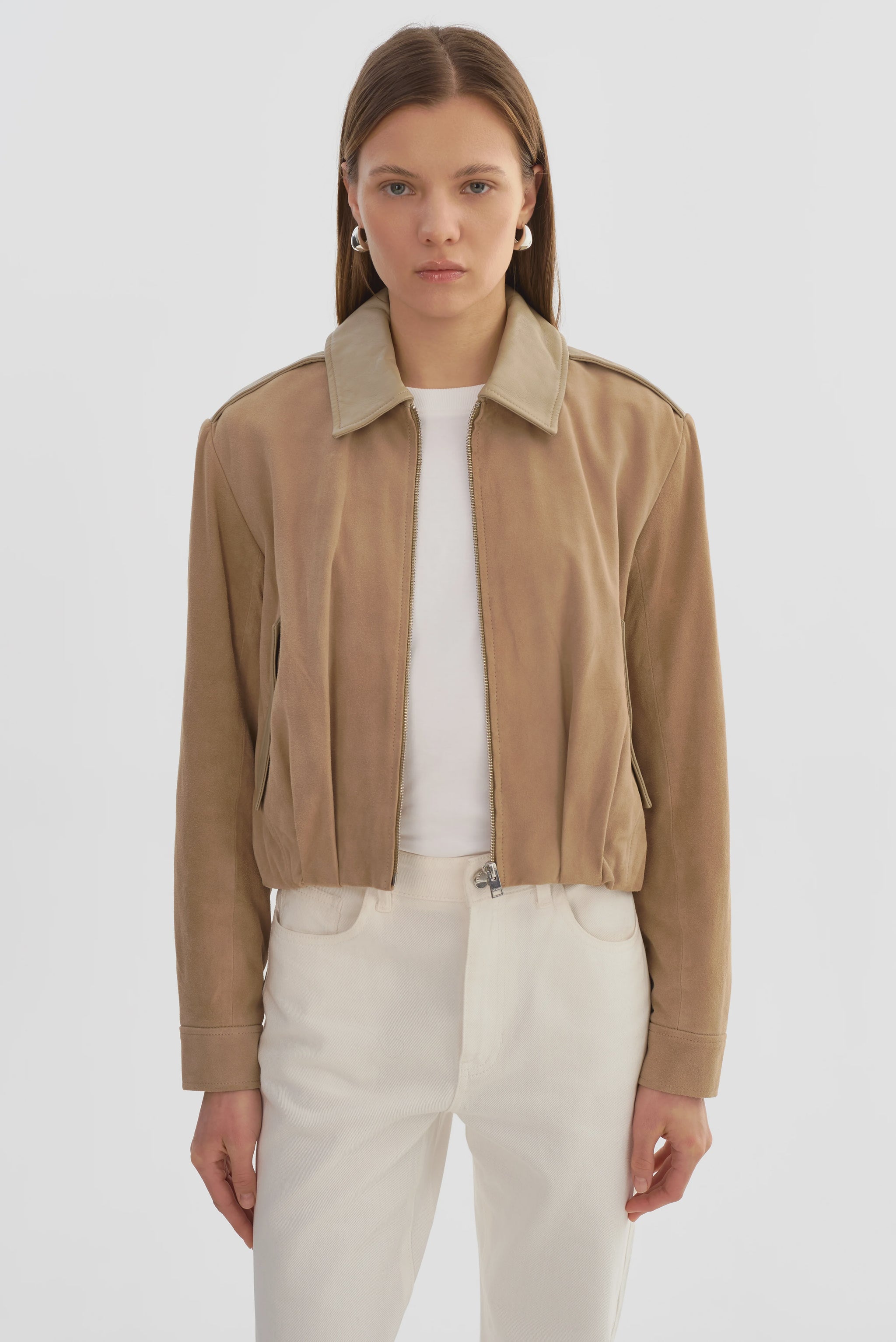 Robbie | Suede Bomber Jacket – T. Georgiano's