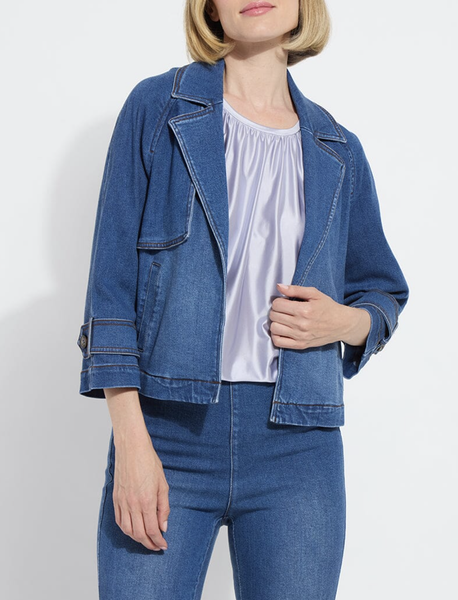 24-3521-M9 Jeanne Cropped Tencel Denim Jacket