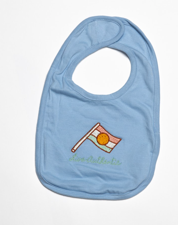 True Blue Vibes Cotton Baby Bib™©