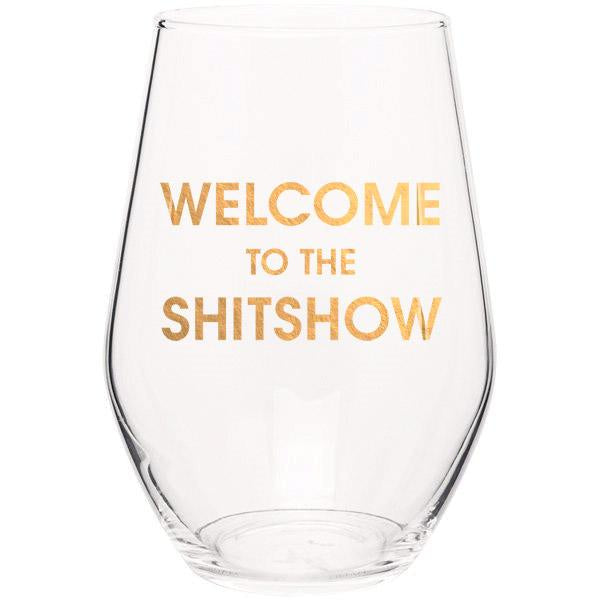 WELCOME TO THE SHITSHOW - GOLD FOIL STEMLESS WINE GLASS - T. Georgiano's