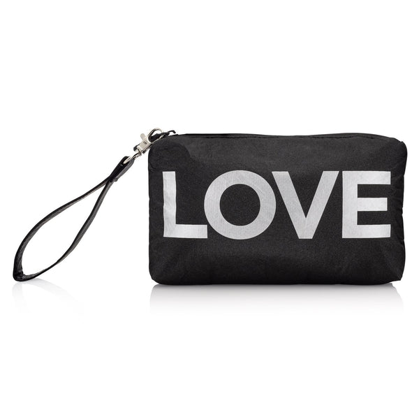 Wristlet - Black with Silver "LOVE" - T. Georgiano's