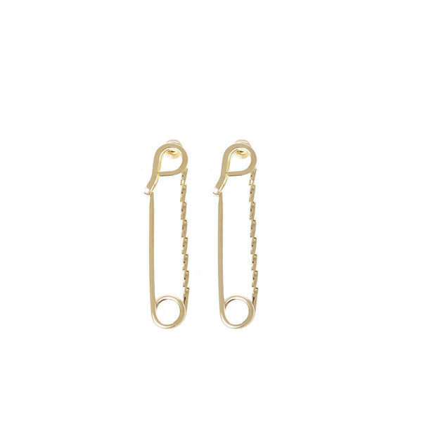 Small Twisted Safety Pin Earrings - T. Georgiano's